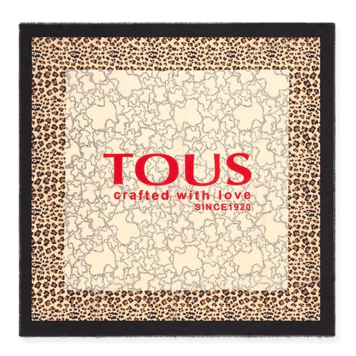 Beige and black Kaos Icon Leo Scarf | TOUS