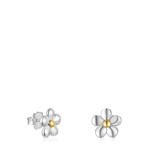 Boucles d’oreilles Fragile Nature fleur bicolore