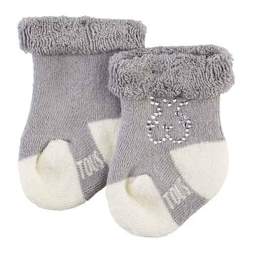 Strass-Bär-Sockenset Sweet Socks Grau