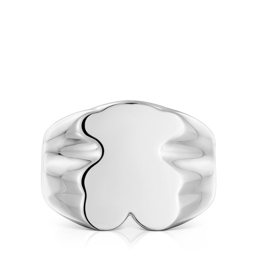 Silver bear 15 mm Signet ring Sweet Dolls