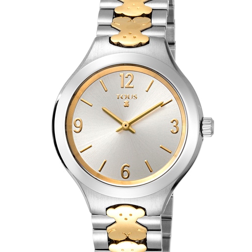 Reloj New Praga bicolor de acero/IP dorado