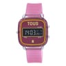 Montre numérique en polycarbonate fuchsia avec bracelet en silicone D-Logo Fresh