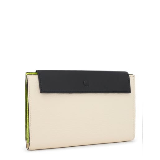 Medium beige and black leather TOUS Empire Wallet
