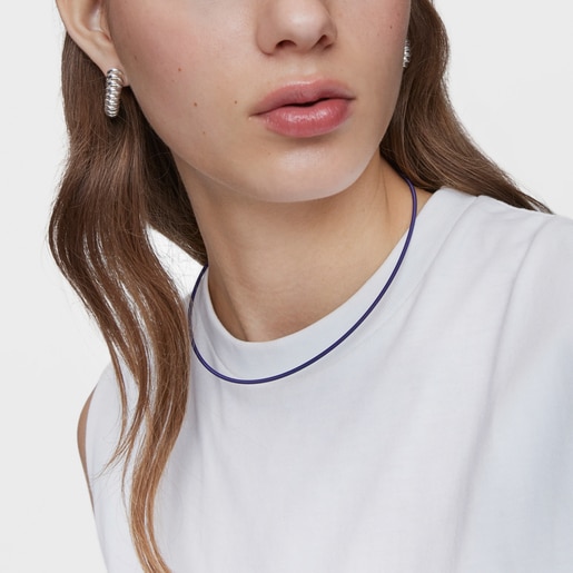 שרשרת Mesh Tube מפלדת IP בצבע לילך 2 מ"מ