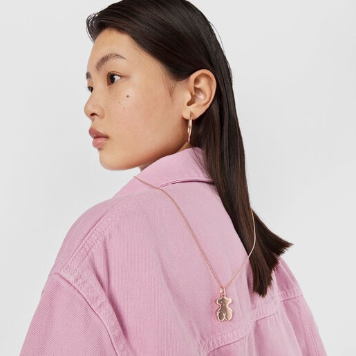 ペンダント  Sweet Dolls  くま  22mm　ピンクゴールドコーティング　　