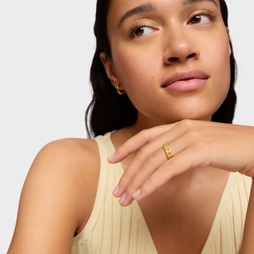 Silver Vermeil Straight hoop Ring