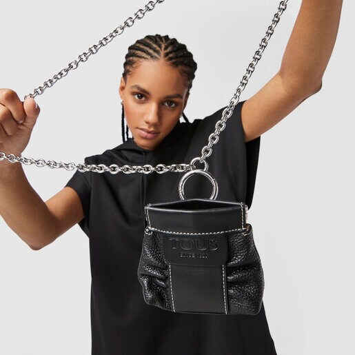 Mini black leather TOUS Empire One-shoulder bag