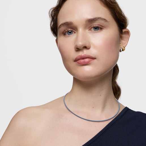 Collar de acero turquesa 2 mm TOUS Mesh Tube