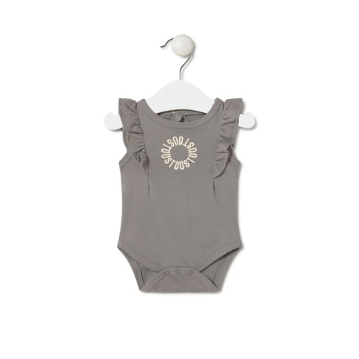 Body con volantes de bebé Classic gris
