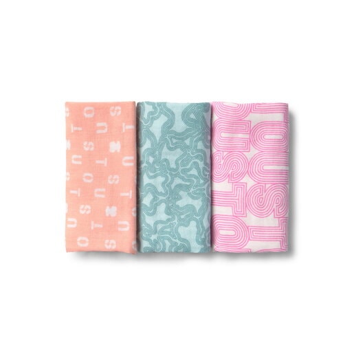Pack of 3 muslins in MMuse pink
