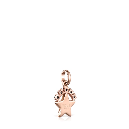 Rose Silver Vermeil Real Sisy star Pendant with Spinels