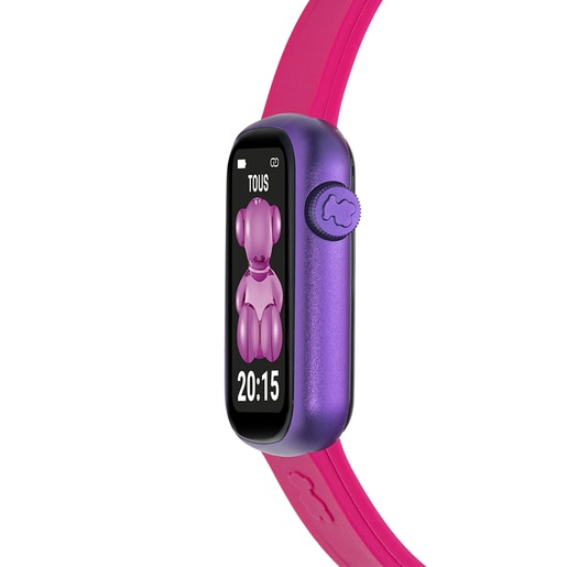 Smartwatch with nylon strap and fuchsia silicone strap T-Band