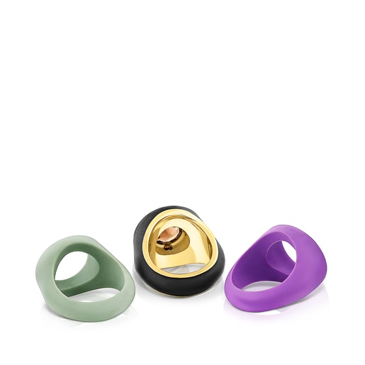 Silver vermeil Virtual Garden Signet ring set with smoky quartz