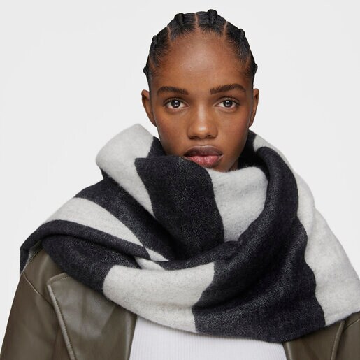 Black and beige Foulard TOUS Big Logo