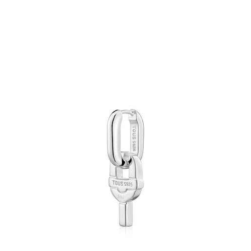Silver single Hoop earrings with motif pendant TOUS MANIFESTO
