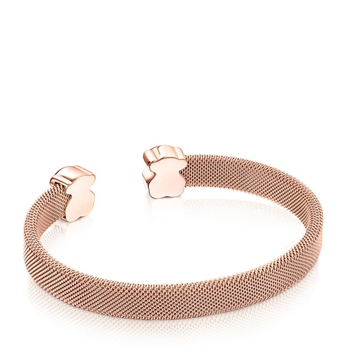 Bracelet Mesh Color en Acier IP rosé et Onyx