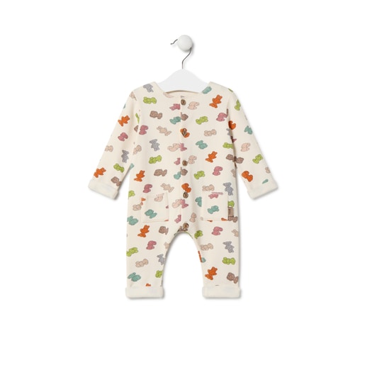 Babygrow de bebé com Ursos multicolor cor crua