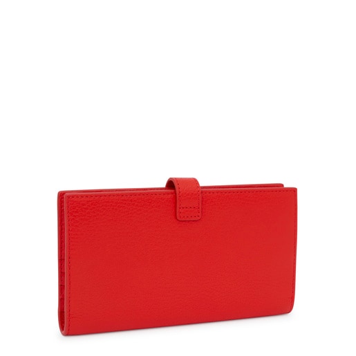 Large red leather Flap Wallet TOUS Miranda