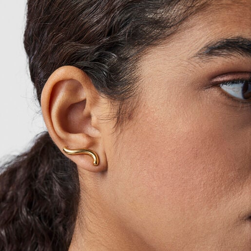 Silver vermeil Hav wave-shaped Earrings | TOUS