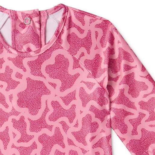 Bañador integral de niña manga larga Kaos rosa