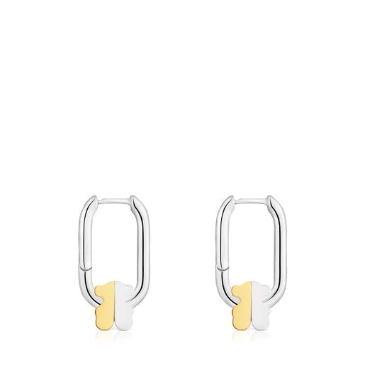 Two-tone Hoop earrings with bear motif TOUS 1950