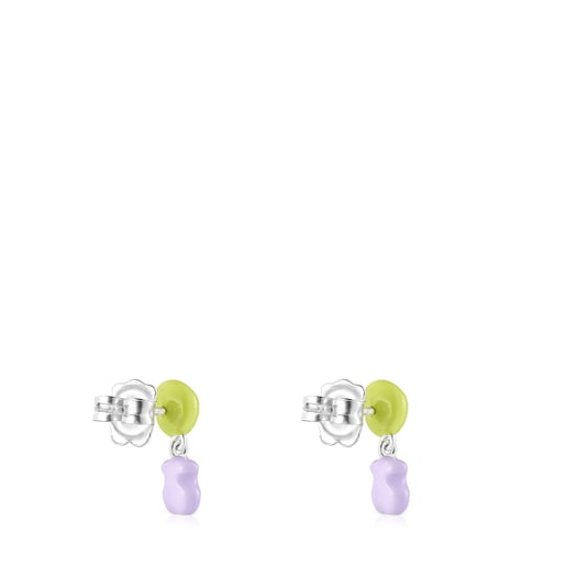 Short TOUS Joy Bits earrings with colored enamel motifs | TOUS