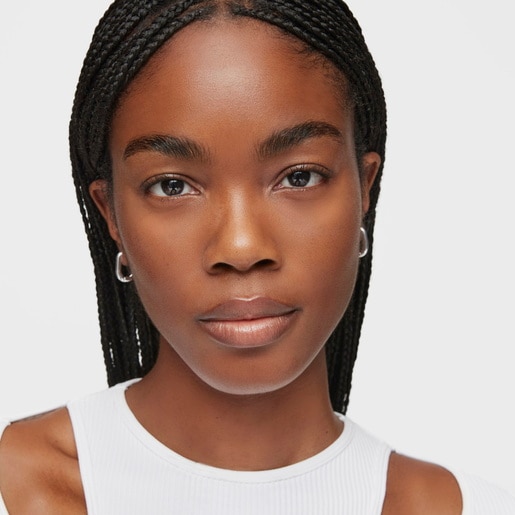 Aretes aro cortos de plata 18,2 mm Basicos