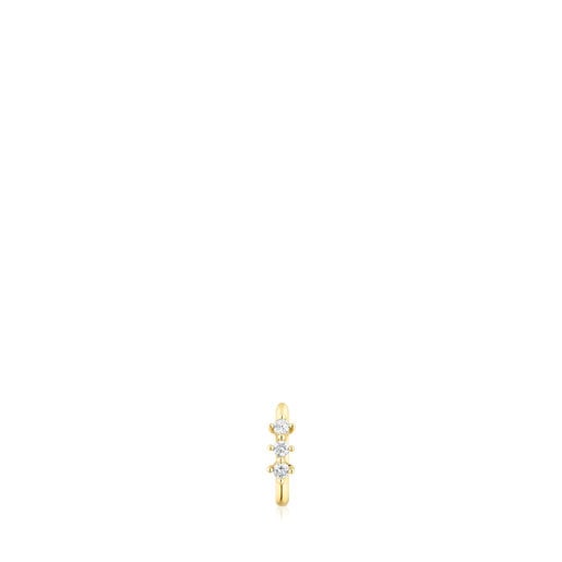 Gold Strip hoop earring with diamonds Les Classiques