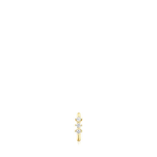 Gold Strip hoop earring with diamonds Les Classiques | TOUS