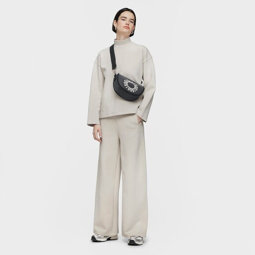 Bandolera mediana gris oscuro TOUS Miranda Soft