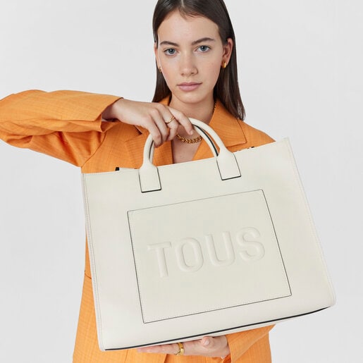 Large beige TOUS La Rue Amaya Shopping Bag