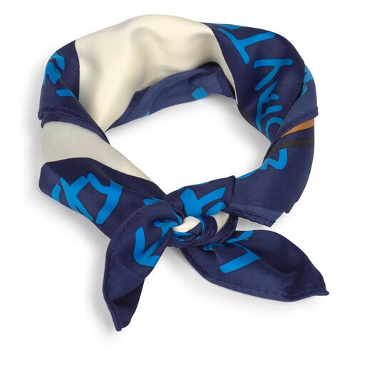 Pack Teddy Amaya Sky llavero + pañuelo multicolor