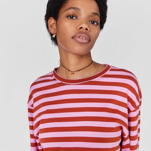 ゴールドコーティングシルバーにブラウンコードがついたサイネックレス Save