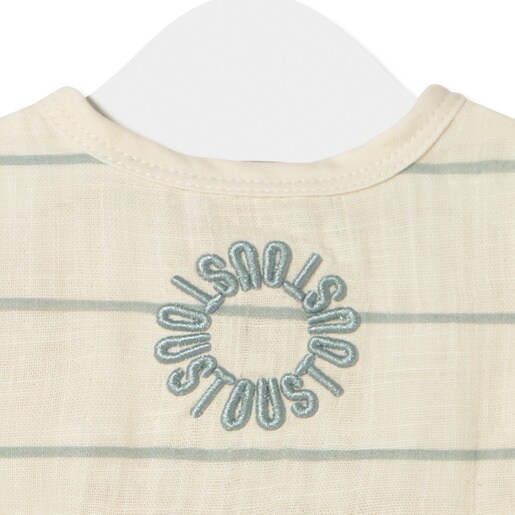 Girls stripy dress in Classic mist