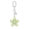 Olive green Key ring Puffed Daisy Flower