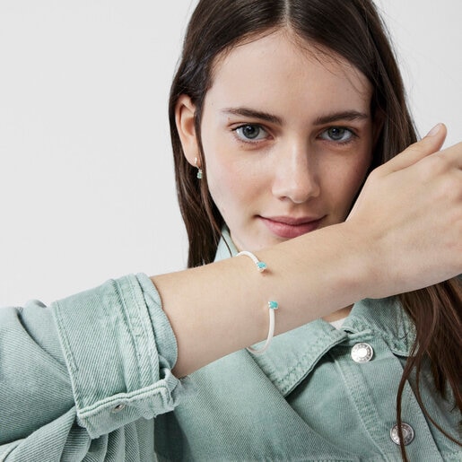 Fine Silver Mesh Color Bracelet with Amazonite