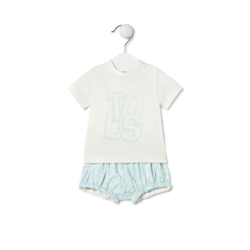 Tous - Baby Outfit In Mix Blue - Bavlna