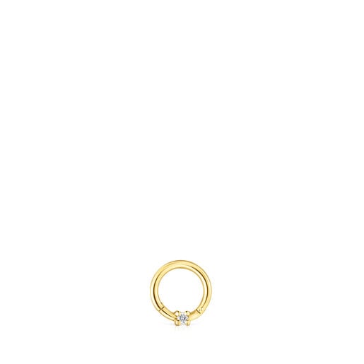 Gold TOUS Basics Ear piercing with diamond