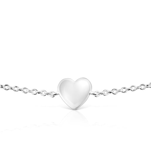 Silver heart motif Chain Bracelet Garden of Love