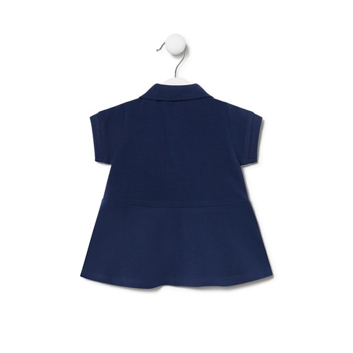 Vestido piqué de niña Casual azul marino