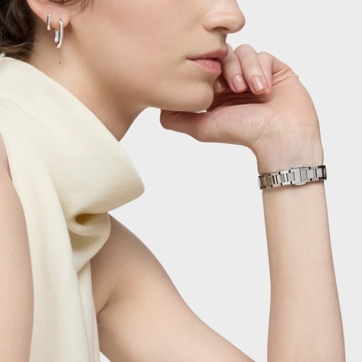 ساعة تناظرية ذات سوار من الصُلب من تشكيلة Icon Time