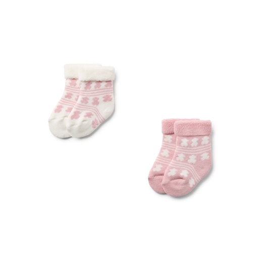 Lot de 2 parells de mitjons per a nadó SSocks rosa