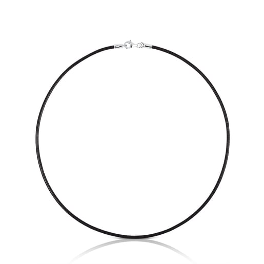 Black Leather TOUS Chokers Choker with sterling silver