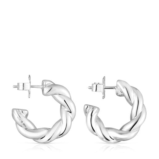 Silver Twisted Earrings