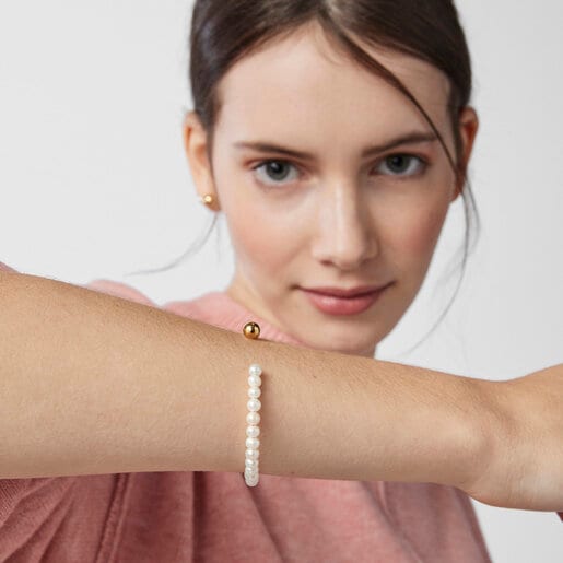 Silver vermeil Gloss Bracelet with pearls