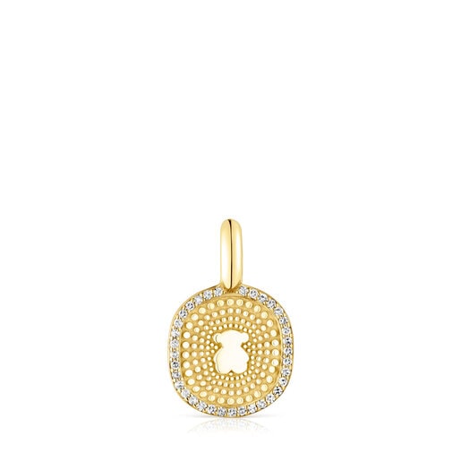 Gold Oursin Pendant with 0.09ct diamonds