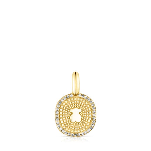 Penjoll d'or amb diamants 0,09 ct Oursin