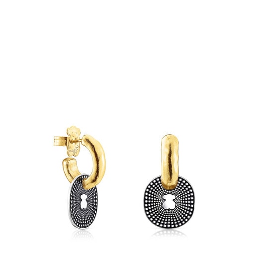 Short two-tone Oursin Earrings | TOUS