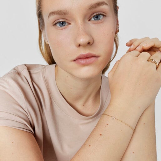 Gold Cross bracelet with diamonds Les Classiques