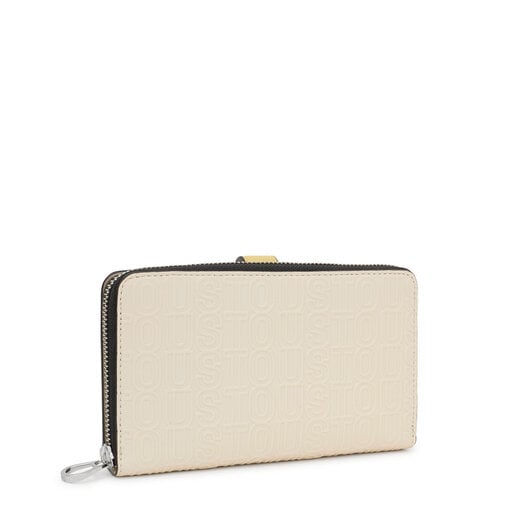 Billetera beige Urbana Logo New